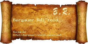 Bergauer Rátold névjegykártya